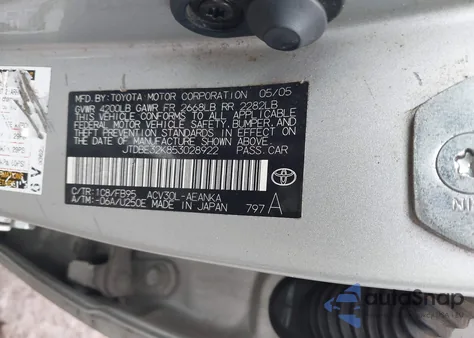 2005 Toyota Camry Std z USA, uszkodzony, nr VIN JTDBE32K853028922